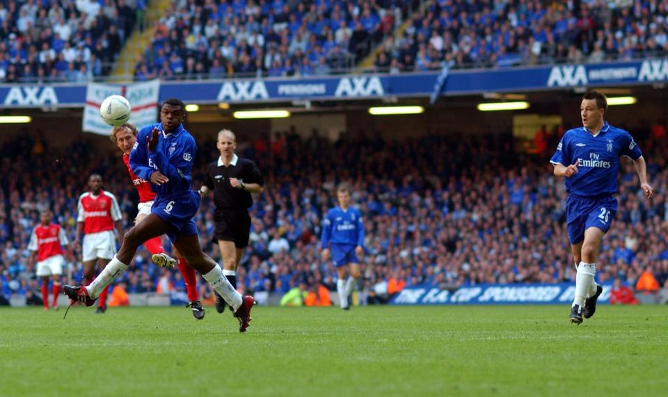 Arsenal's Ray Parlour scores for Arsenal (Photo by Neal Simpson/EMPICS via Getty Images)