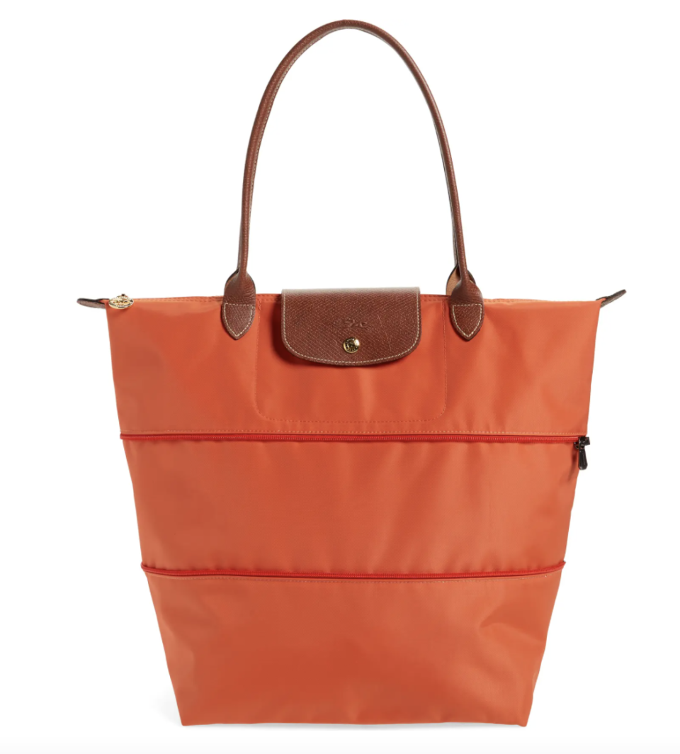 Longchamp Le Pliage Expandable Tote in Orange (Photo via Nordstrom)