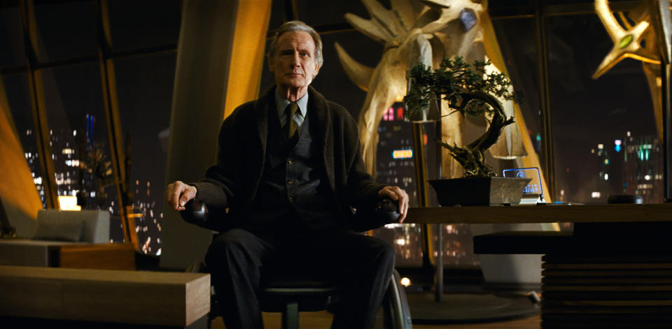 This image released by Warner Bros. Pictures shows Bill Nighy in a scene from "Pokemon Detective Pikachu." (Warner Bros. Pictures via AP)