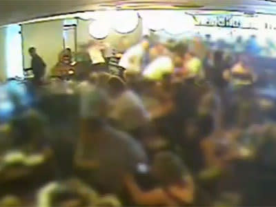 <p>A still from the security footage at the restaurant.</p>