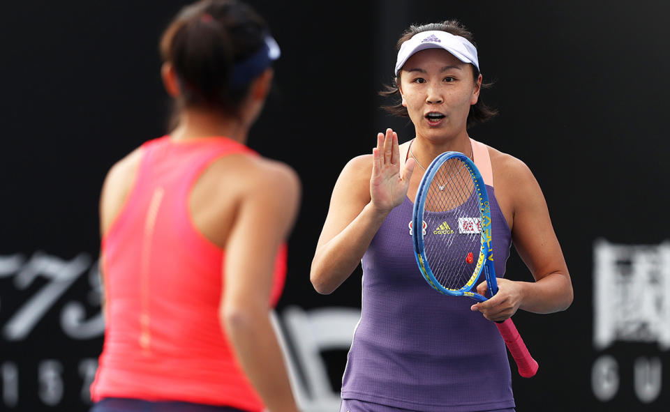 Peng Shuai, pictured here in action at the Australian Open in 2020.