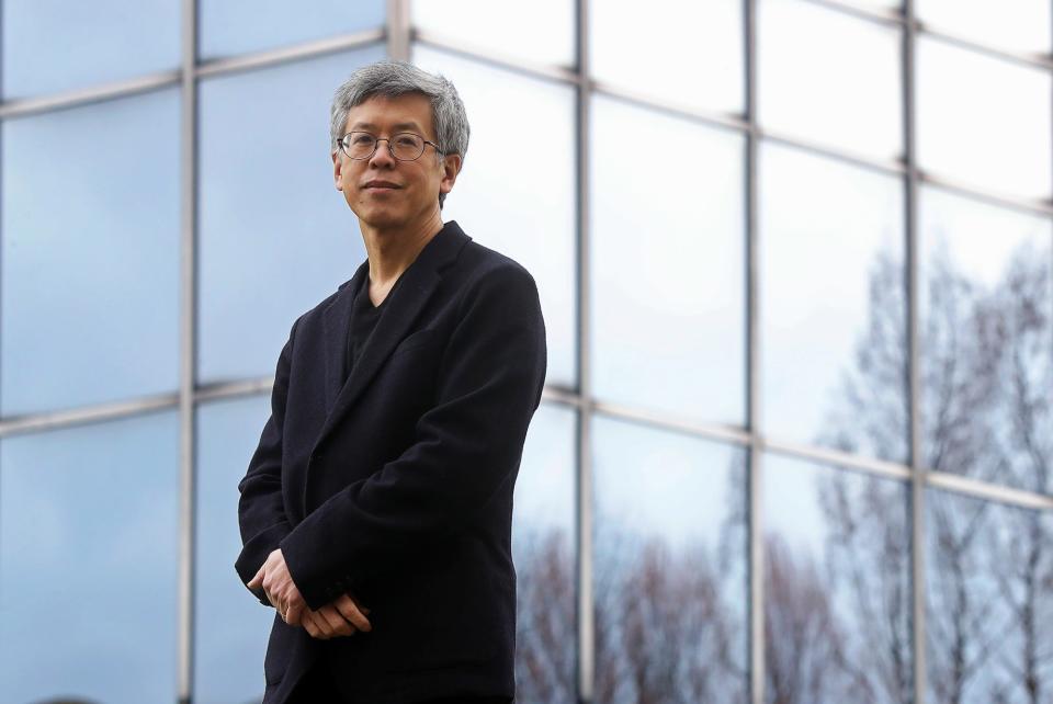 University of Akron Law Professor Brant Lee poses for a portrait on the campus, Friday, March 26, 2021, in Akron, Ohio. [Jeff Lange/Beacon Journal]