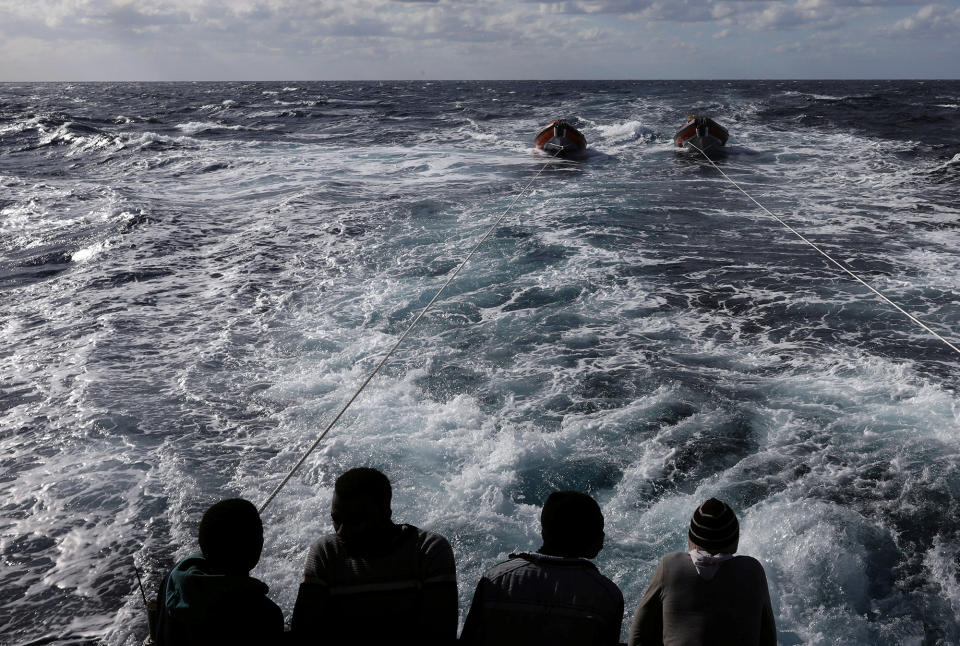 African migrants rescued off the Libyan coast