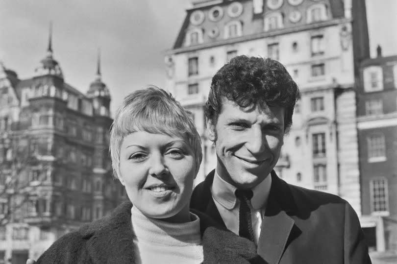 Welsh singer Tom Jones with his wife Linda in Hanover Square, London, UK, March 2, 1965.