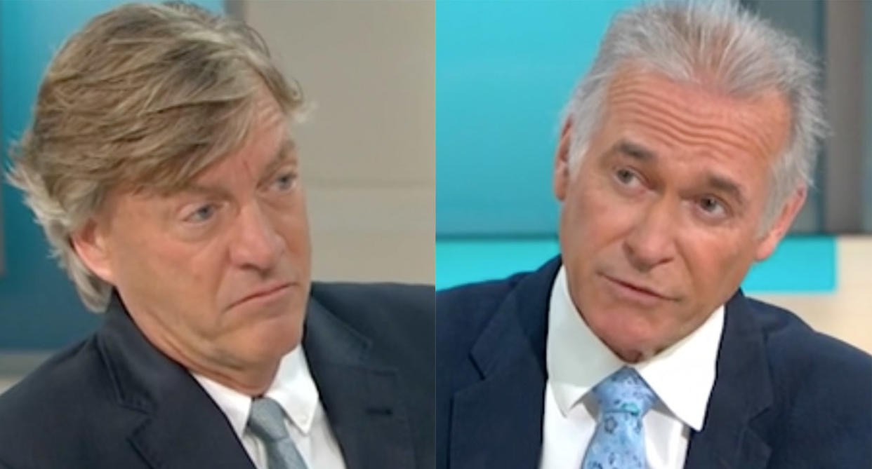 Richard Madeley and Dr Hilary Jones have clashed several times over their oppinions on lockdown restrictions amid the COVID pandemic. (GMB/ITV)