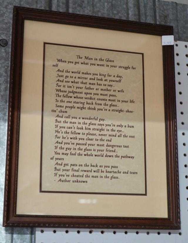 A whole new meaning? A framed poem is perhaps more chilling in light of Murdaugh’s crimes (Liberty Auction)