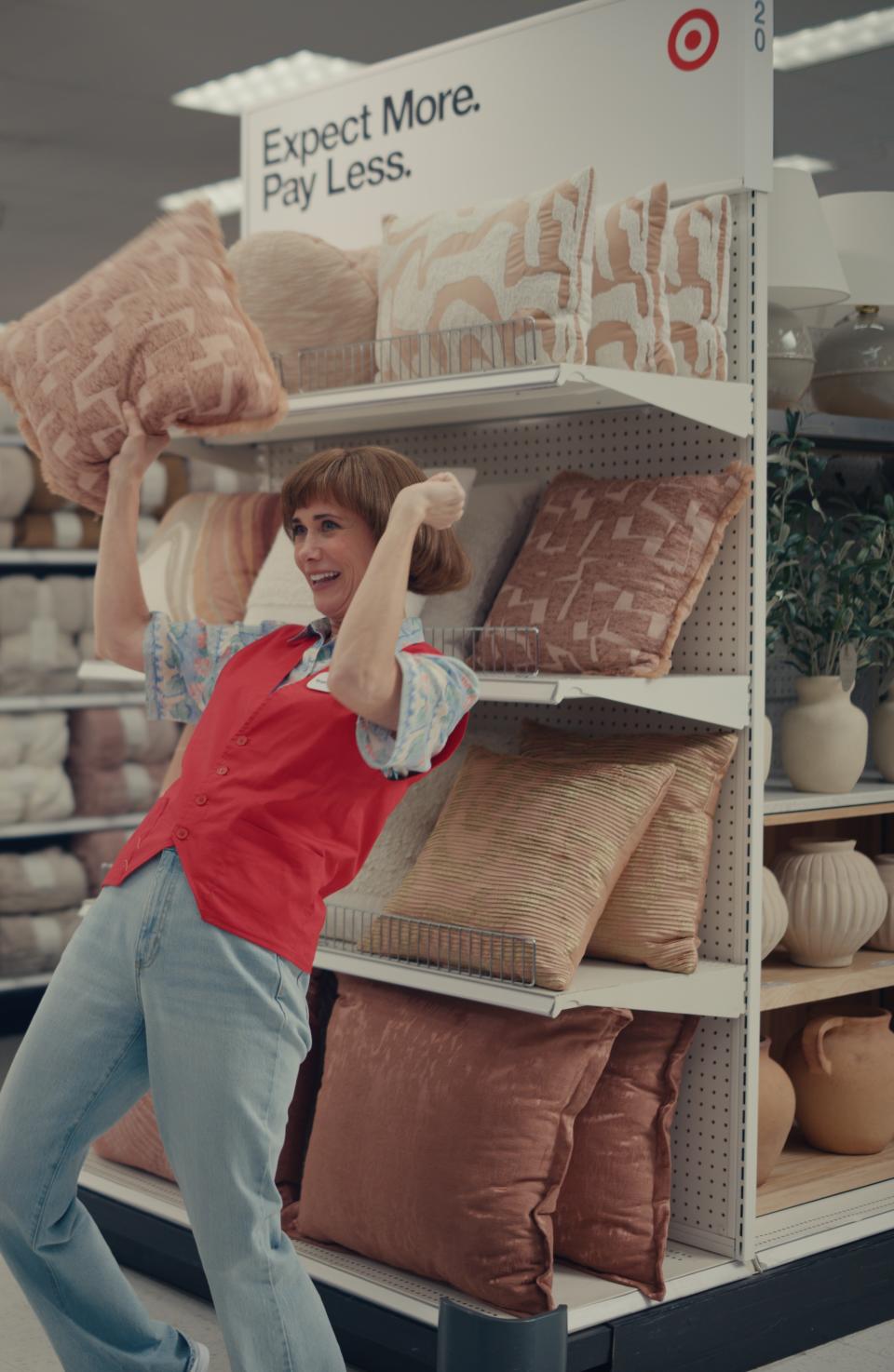 Kristen Wiig stars in Target's new ad campaign, commercials, Saturday Night Live, target lady costume, bowl haircut, snl character, red vest