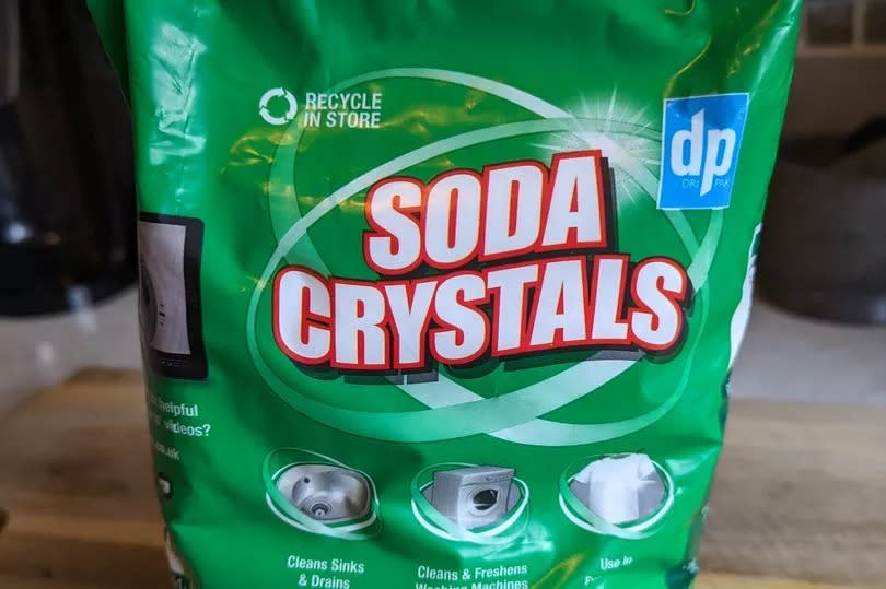 A 1kg bag of soda crystals costs £1.79 from Home Bargains
