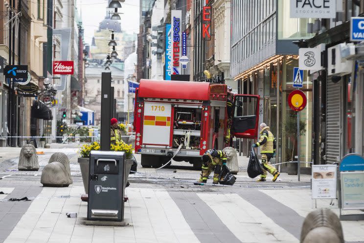 Bosses of a Swedish department store rammed by a stolen lorry during an attack that left four people dead have apologised for a “bad decision” that saw it announce it would reopen to sell damaged goods at a “reduced price”.