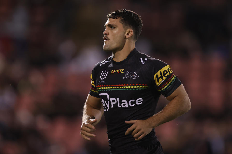 Nathan Cleary runs.