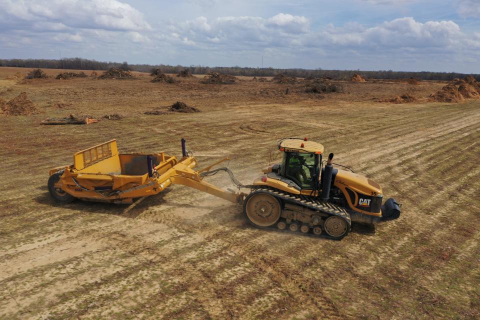 Land prepping began in March at Ford Motor Co. and SK On’s $5.6 billion BlueOval City project in Stanton.