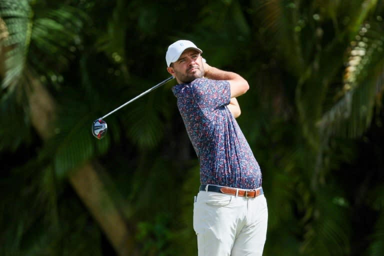 Wesley Bryan held on to the lead at the PGA Tour's Puntacana Championship on Saturday. (ANDY LYONS)