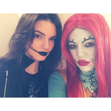 Khloe Kardashian and Kendall Jenner as characters from ‘The Nightmare Before Christmas’. 