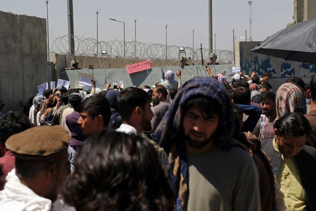 Afghans at Kabul airport