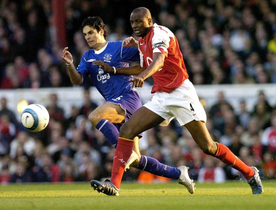 Patrick Vieira, right, in action against Mikel Arteta (Rebecca Naden/PA) (PA Archive)