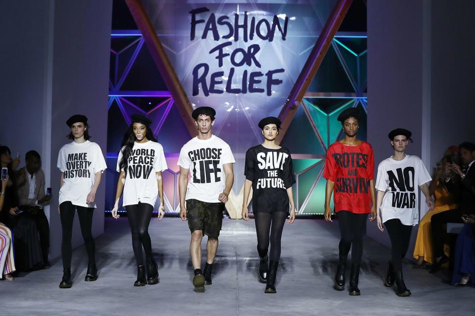 <p>Winnie Harlow, Neelam Gill, Aissa Maiga, and other influential models walk in the Fashion for Relief runway show during the <a href="https://www.redbookmag.com/fashion/g20670918/cannes-film-festival-2018-naked-dresses/" rel="nofollow noopener" target="_blank" data-ylk="slk:71st annual Cannes Film Festival;elm:context_link;itc:0;sec:content-canvas" class="link ">71st annual Cannes Film Festival</a> at Aeroport Cannes Mandelieu on May 13, 2018 in <span class="redactor-unlink">Cannes, France</span>.</p>