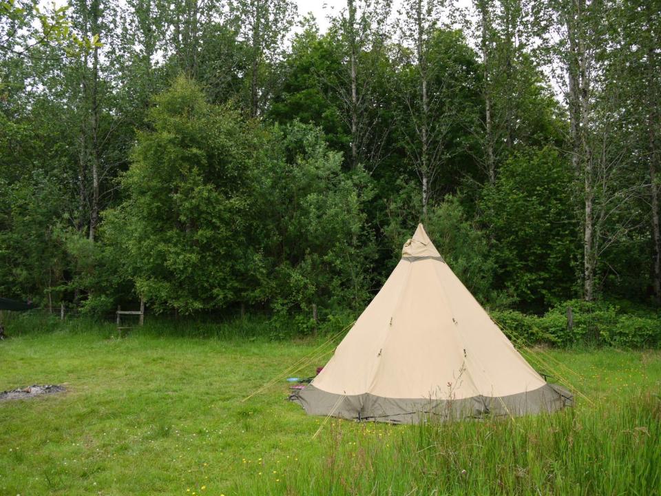 Wild camping and wild swimming at Gwalia Farm, Powys