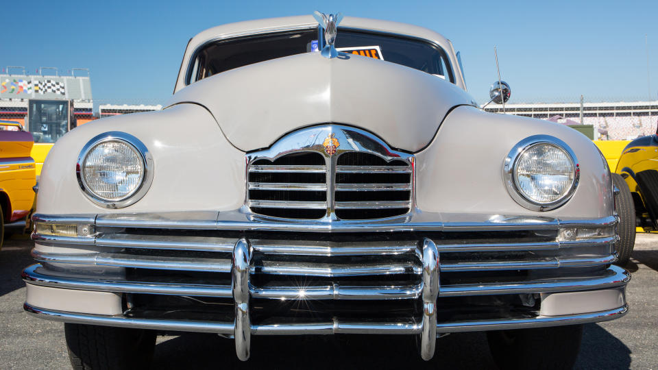CONCORD, NC - September 24, 2016: A 1948 Packard automobile on display at the Pennzoil AutoFair classic car show held at Charlotte Motor Speedway.