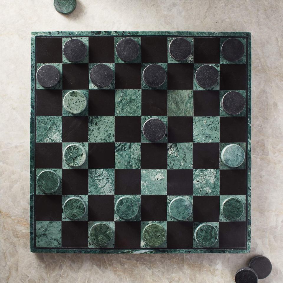 Inlay Marble Checkers Set