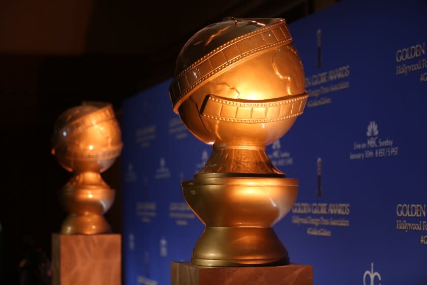 BEVERLY HILLS, CA - DECEMBER 10, 2015 - Preparations for announcement at the 73rd annual Golden Globe Awards nominations in Beverly Hills Thursday morning December 10, 2015. 2446352_et_1210_golden_globe_nominations_ALS (Al Seib / Los Angeles Times)