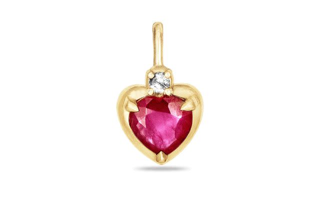 <p>Stone and Strand</p> Stone and Strand Ruby Heart Charm