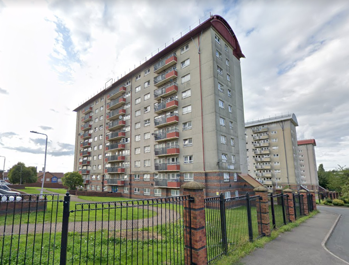 The baby fell from the seventh floor window of the tower block (Google )