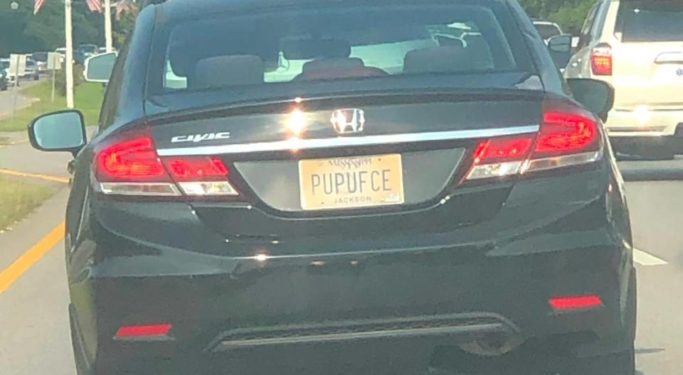 This plate that reads “PUPUFCE” seems to really lean into the “poopoo peepee” meme. Hannah Ruhoff/Sun Herald