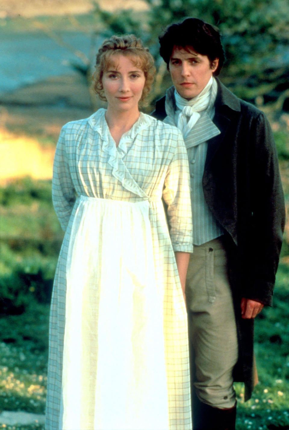 Emma Thompson and Hugh Grant on the set of film 'Sense and Sensibility.'