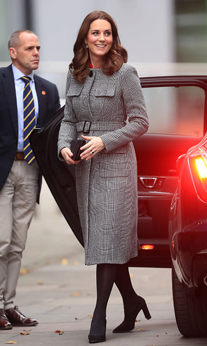Duchess Kate just stepped out of the vehicle