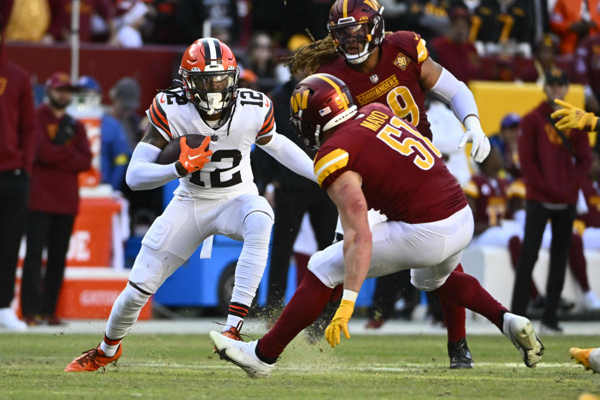 Browns receiver Michael Woods suffers ruptured Achilles working