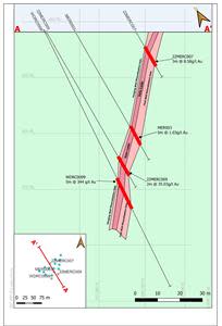 Cross section through the Mermaid deposit.