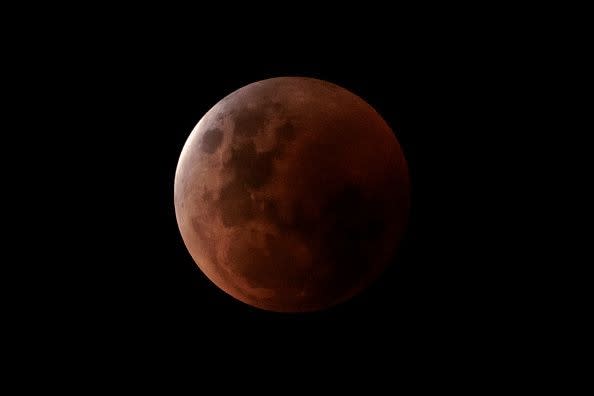 A lunar eclipse is seen on November 8, 2022, in Sydney, Australia.