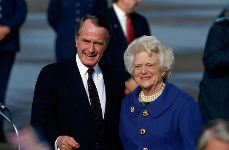 From left: George H. W. and Barbara Bush in 1993