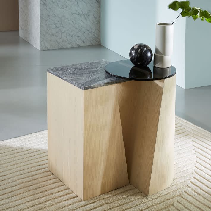 <p><a rel="nofollow noopener" href="http://www.westelm.com/products/bower-side-table-h2687/?pkey=cbower" target="_blank" data-ylk="slk:Bower Side Table;elm:context_link;itc:0;sec:content-canvas" class="link ">Bower Side Table</a>, $399</p>