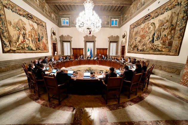 Un momento del Consiglio dei ministri a Palazzo Chigi, Roma, 19 marzo 2021. ANSA/FILIPPO ATTILI/US PALAZZO CHIGI ++++ NO SALES, EDITORIAL USE ONLY +++ (Photo: Filippo AttiliANSA)
