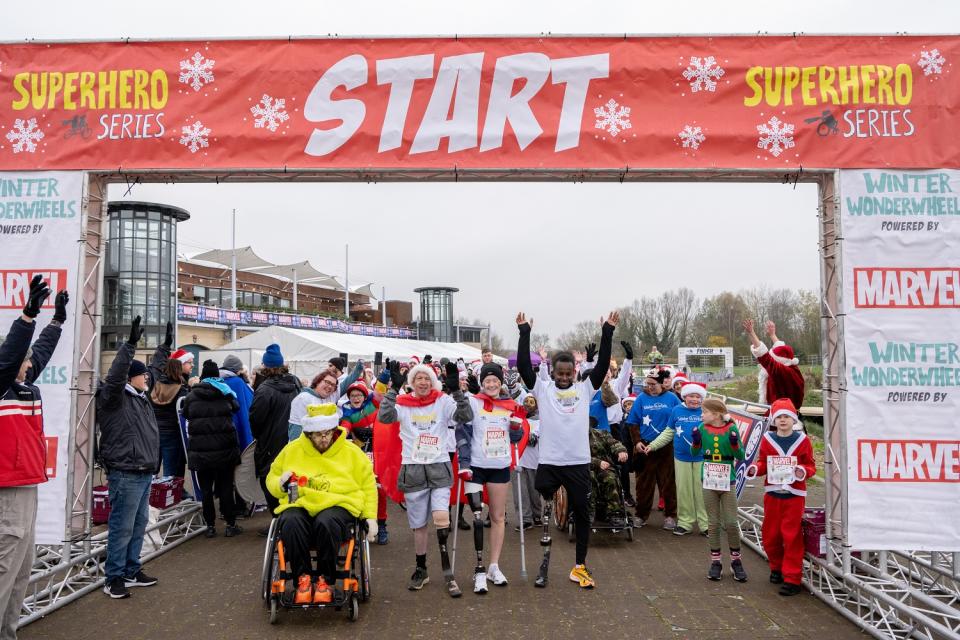 People standing on the start line of a race