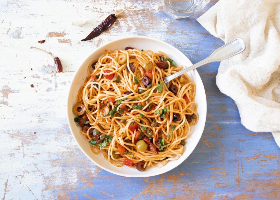 Spicy Pasta With Olives and Anchovies