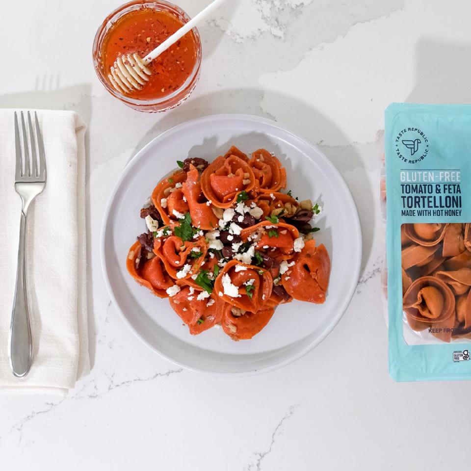 Taste Republic Pasta is coming out with a new tomato and feta tortelloni with hot honey.