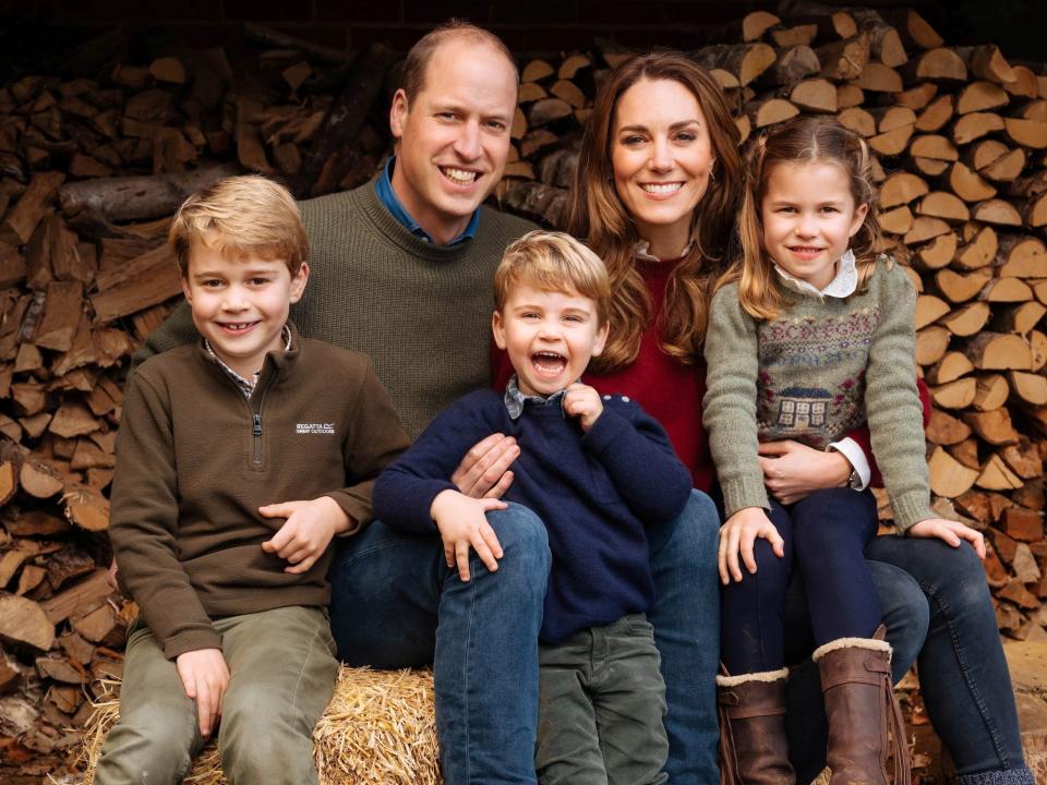 Prince William, Kate Middleton, and their children on their 2020 Christmas card.
