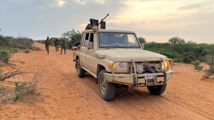 Danab soldiers behind a vehicle in Somalia - November 2022