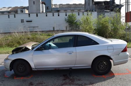 A vehicle which was involved in a collision where Huma Hanif, a 17-year-old high school student died from injuries after the air bag inflator was deployed on March 31, 2016 in Richmond, Texas is shown in this handout photo released on April 7, 2016. REUTERS/Fort Bend County Sheriff's Office, Texas/Handout via Reuters