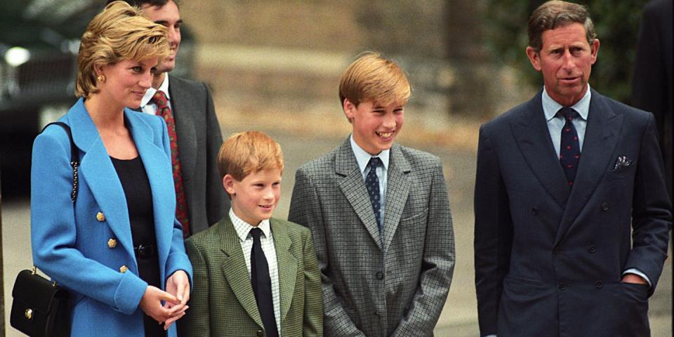 <p>Harry accompanies Prince William to his first day of school at Eton College. </p>