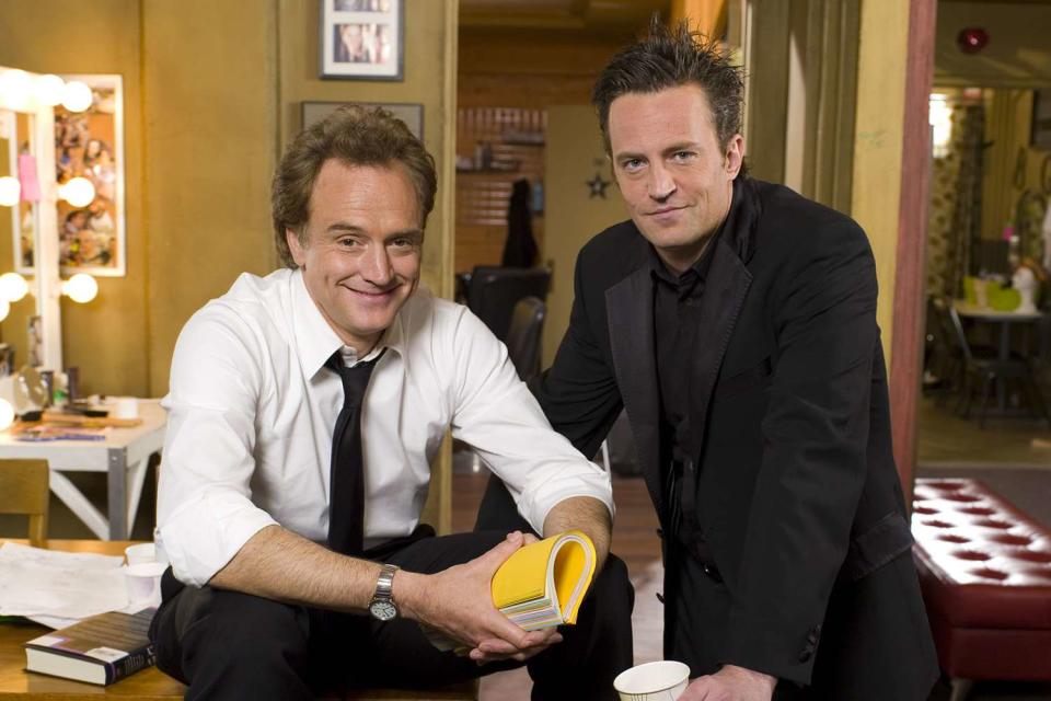 <p>Mitchell Haaseth/NBCU Photo Bank/NBCUniversal via Getty</p> Matthew Perry and Bradley Whitford in 