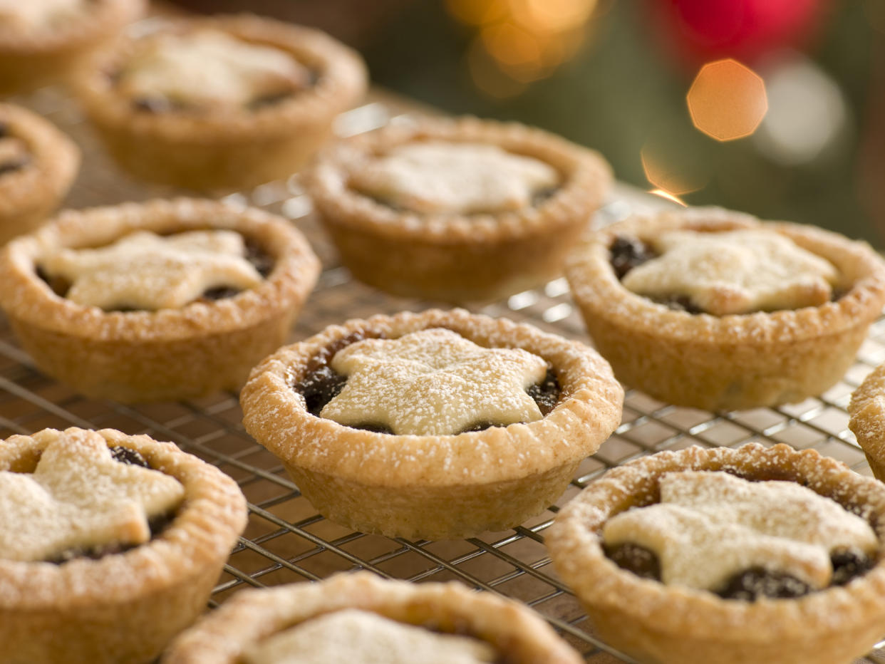 Close Up Of Mince Pies on a Cooling Rack