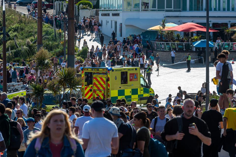 Thousands were at Bournemouth beach at the time of the incident (Max Willcock/BNPS)