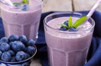 <p>Not only is this blueberry banana smoothie an ideal way to cool down this summer, but it also features protein powder, making it a filling breakfast.</p> <p><a href="https://www.thedailymeal.com/recipes/creamy-blueberry-banana-smoothie-recipe?referrer=yahoo&category=beauty_food&include_utm=1&utm_medium=referral&utm_source=yahoo&utm_campaign=feed" rel="nofollow noopener" target="_blank" data-ylk="slk:For the Creamy Blueberry Banana Smoothie recipe, click here.;elm:context_link;itc:0;sec:content-canvas" class="link ">For the Creamy Blueberry Banana Smoothie recipe, click here.</a></p>