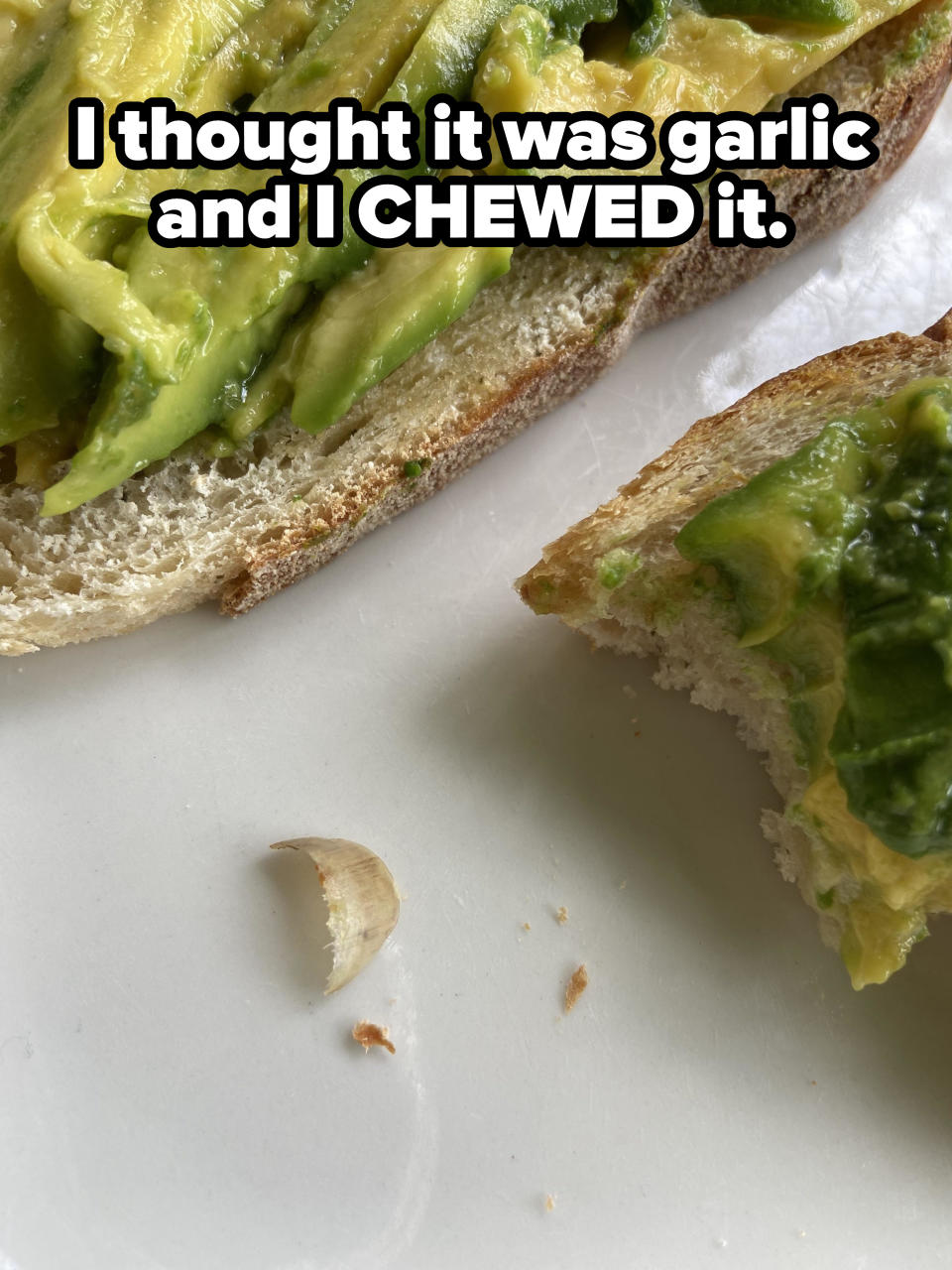 Large fingernail or toenail found in a sandwich