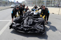 Formula One F1 - Azerbaijan Grand Prix - Baku City Circuit, Baku, Azerbaijan - April 26, 2019 The car of Williams' George Russell is recovered after stopping on track REUTERS/Anton Vaganov