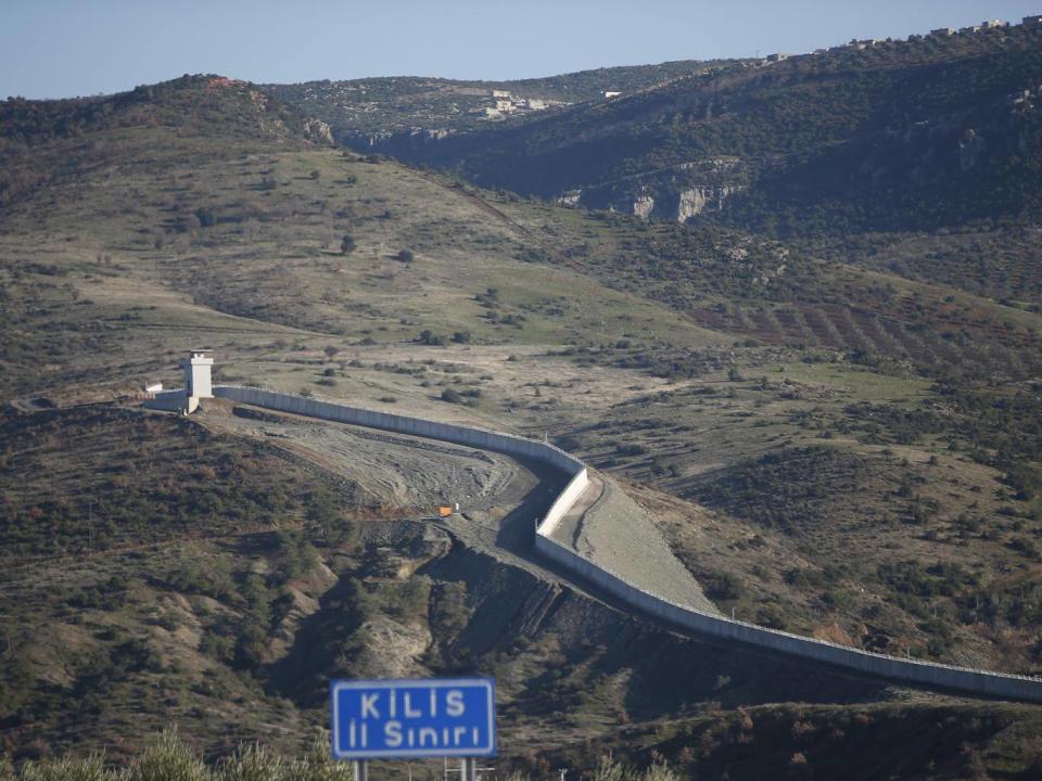 The Turkey-Syria border as seen from the outskirts of the border town of Kilis, Turkey (AP)