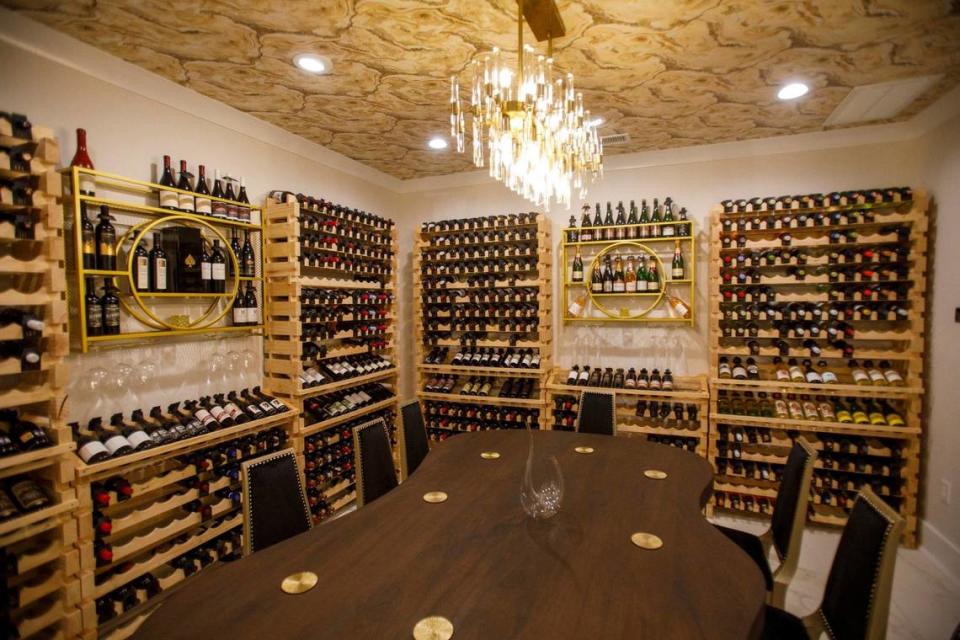 Bin 2004’s wine room contains more than 400 bottles to choose from. The wine room is also temperature-controlled.